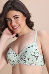 Zivame Padded Regular Wired Medium Coverage Tshirt Bra - Grass Green Floral — thumbnail 5